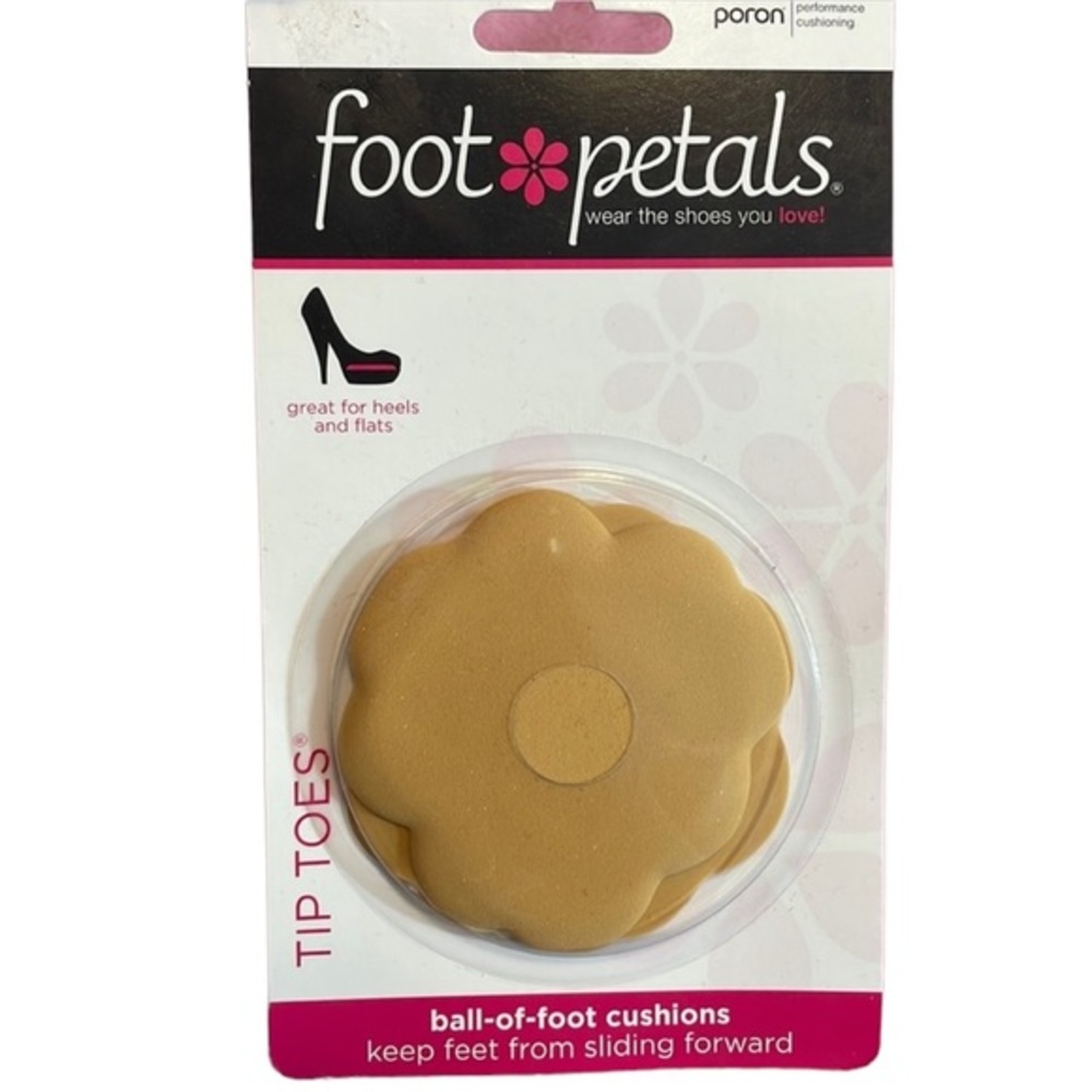NWT Poron Foot Petals 2 Pack Tip Toes Ball-Of-Foot Cushions For Heels Or Flats